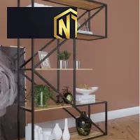 KỆ TRANG TRÍ KHUNG SẮT GỖ CAO SU